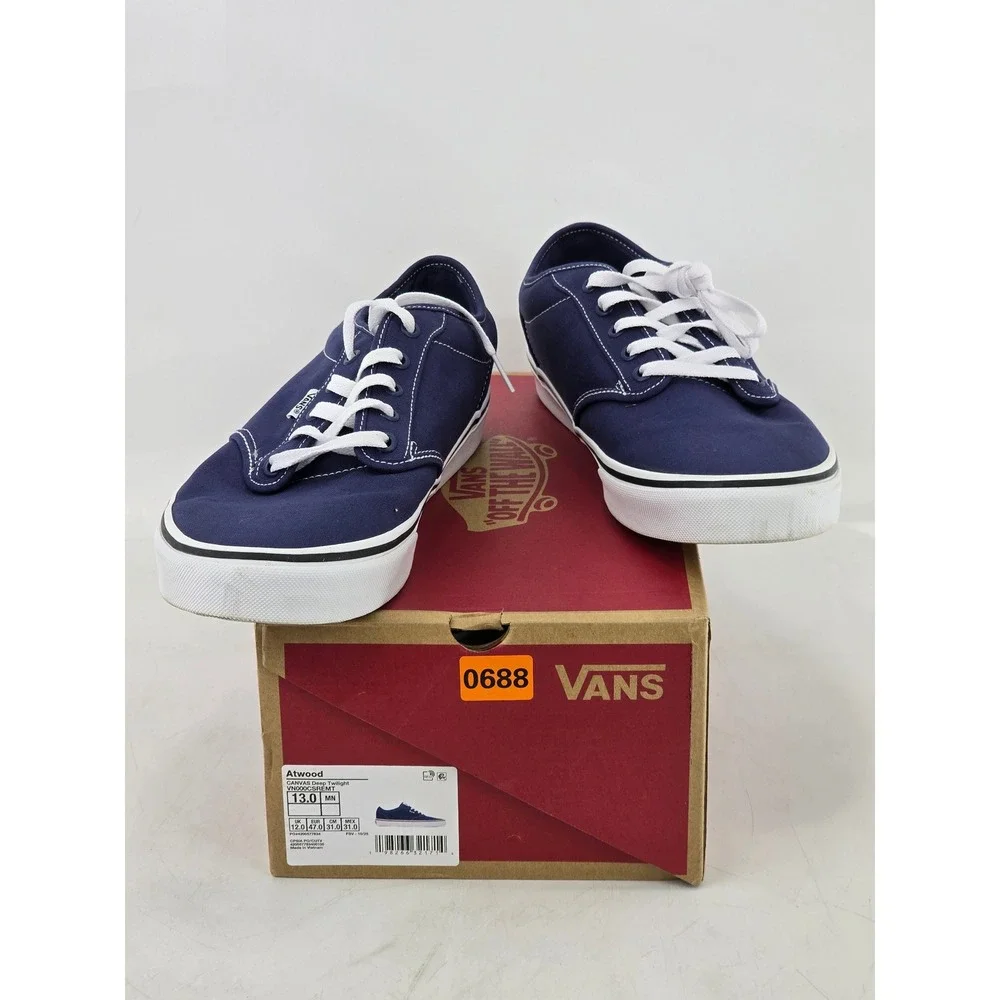 Vans Atwood Sneakers Mens Size 13 Deep Twilight Blue Canvas Low Top - Excellent